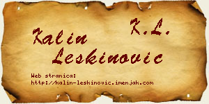 Kalin Leškinović vizit kartica